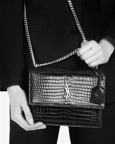 ysl burgandy croc bag|YSL crocodile bag.